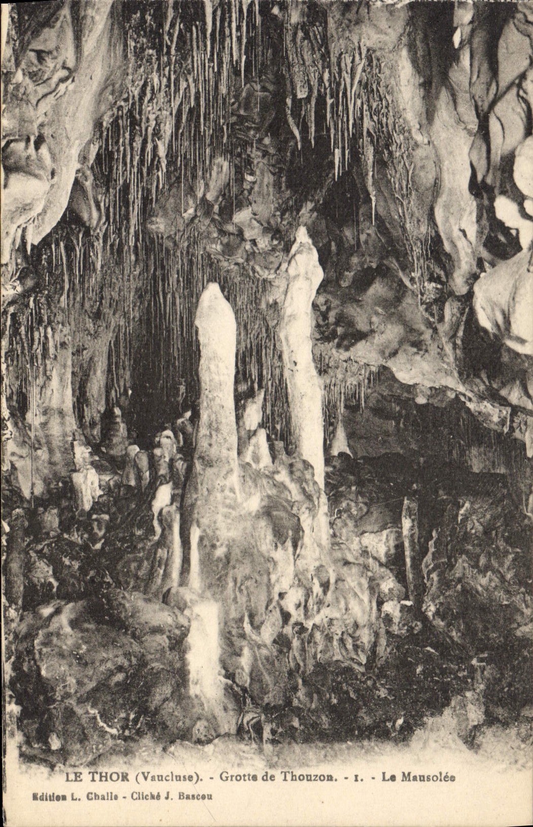 Vintage Postcard Cave Caves Thor Cave of Thouzon the mausoleum