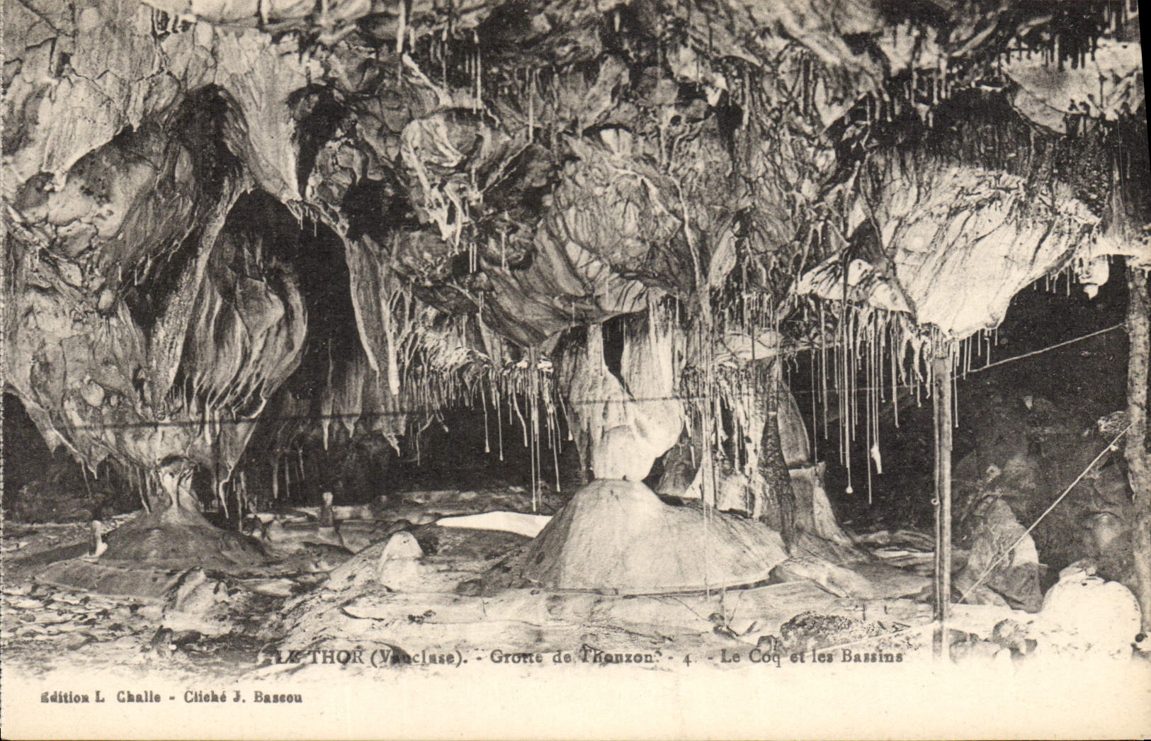 Vintage Postcard Cave Caves Thor Cave of Thouzon the cock and basins