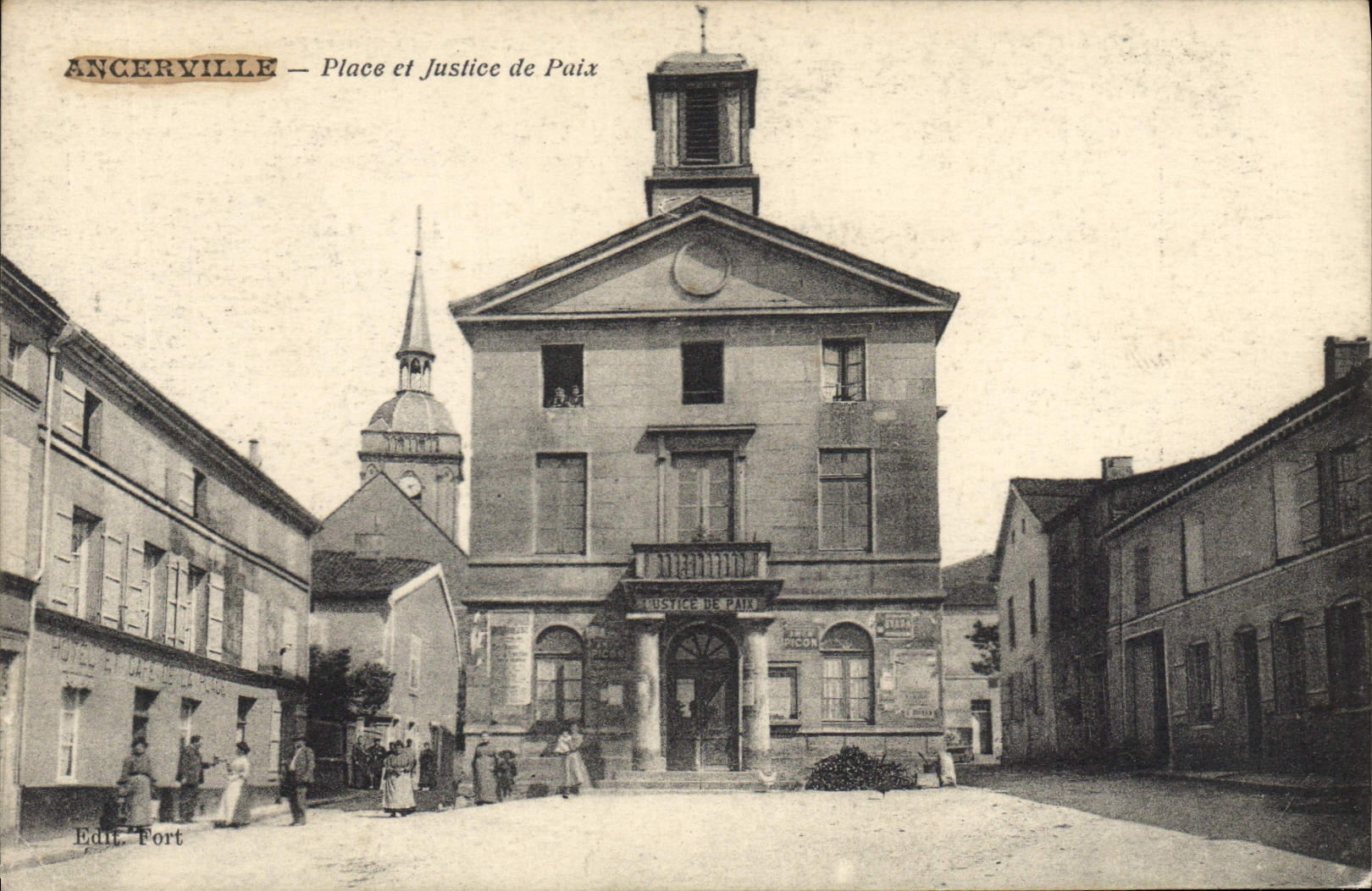 Vintage Postcard Law courts Ancerville Places and Court of first instance