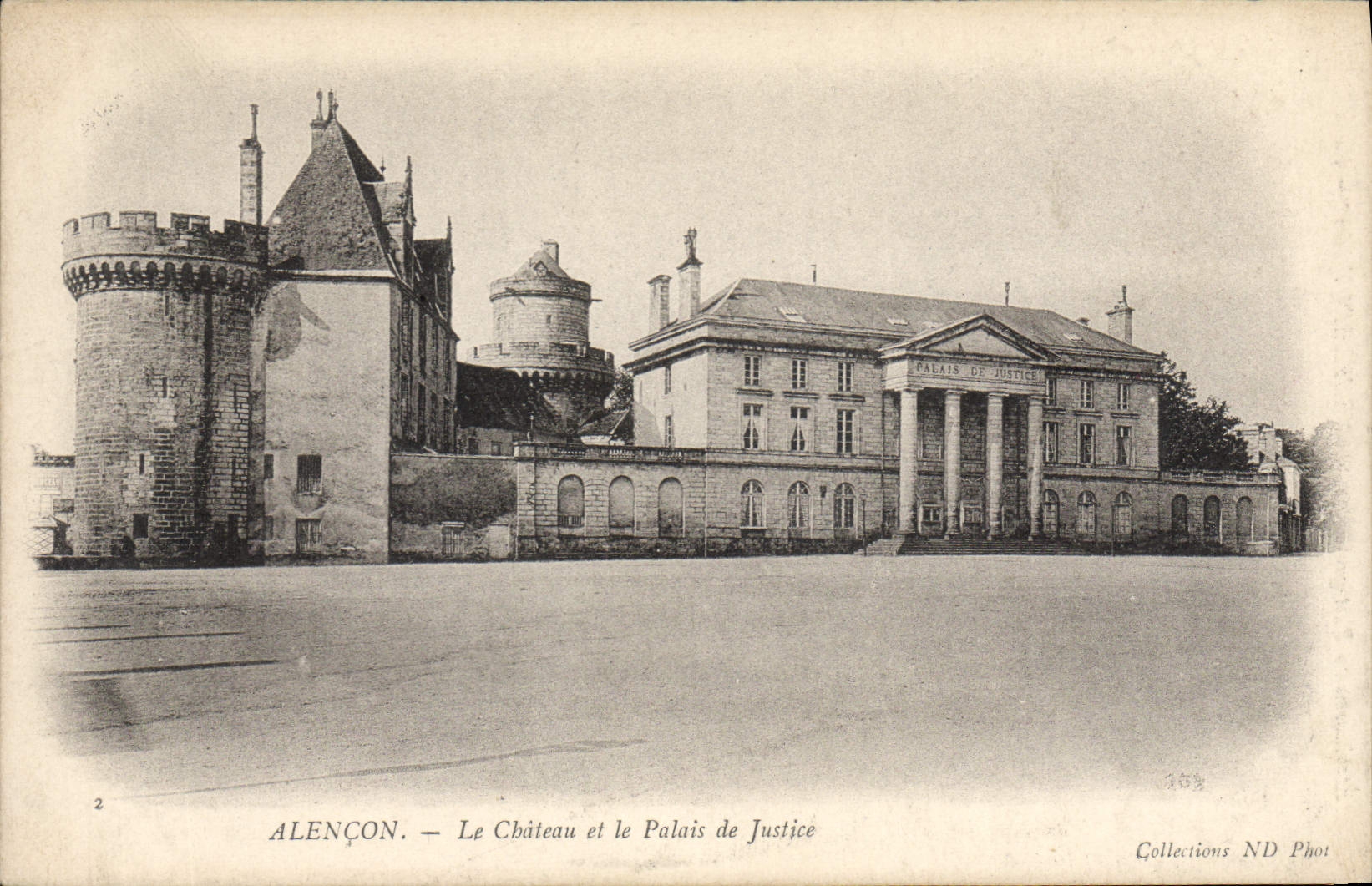 Vintage Postcard Law courts Alencon the castle