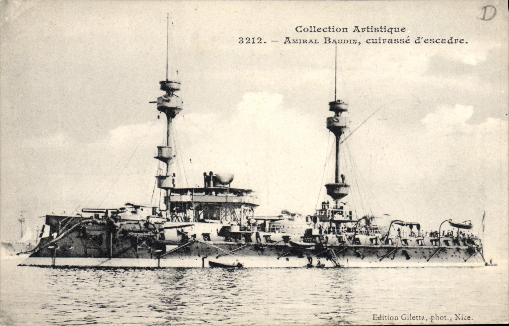Vintage Postcard Warship Admiral Baudin Armours squadron