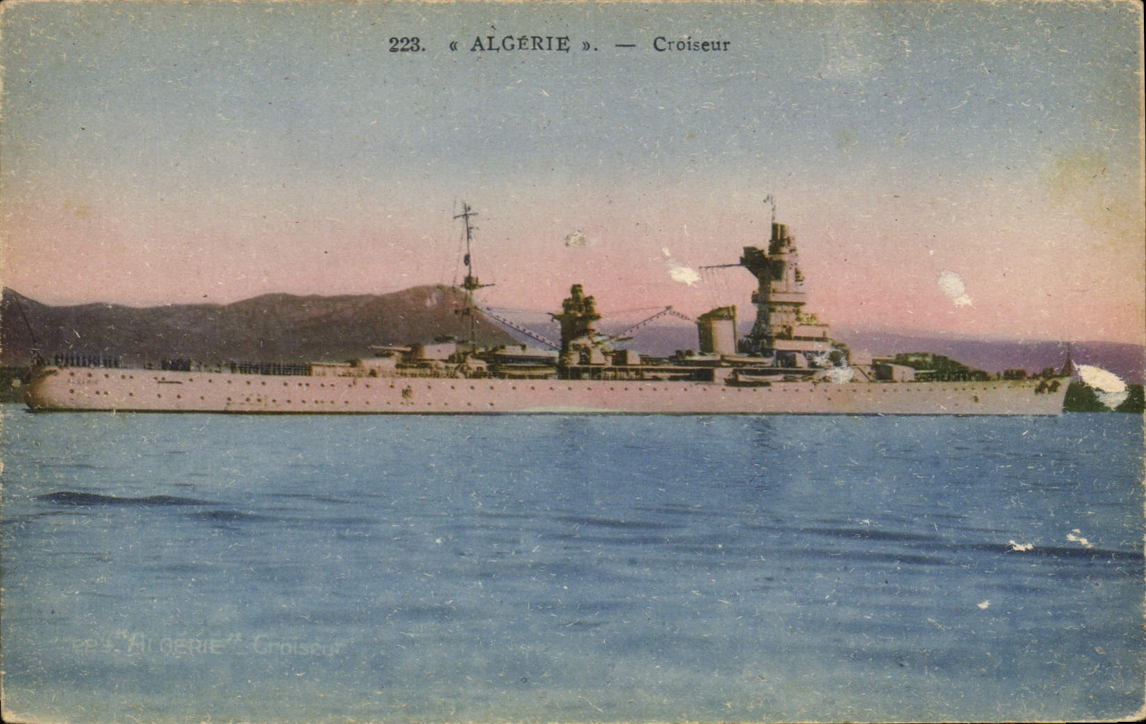 CPA Bateau de Guerre Algerie Croiseur