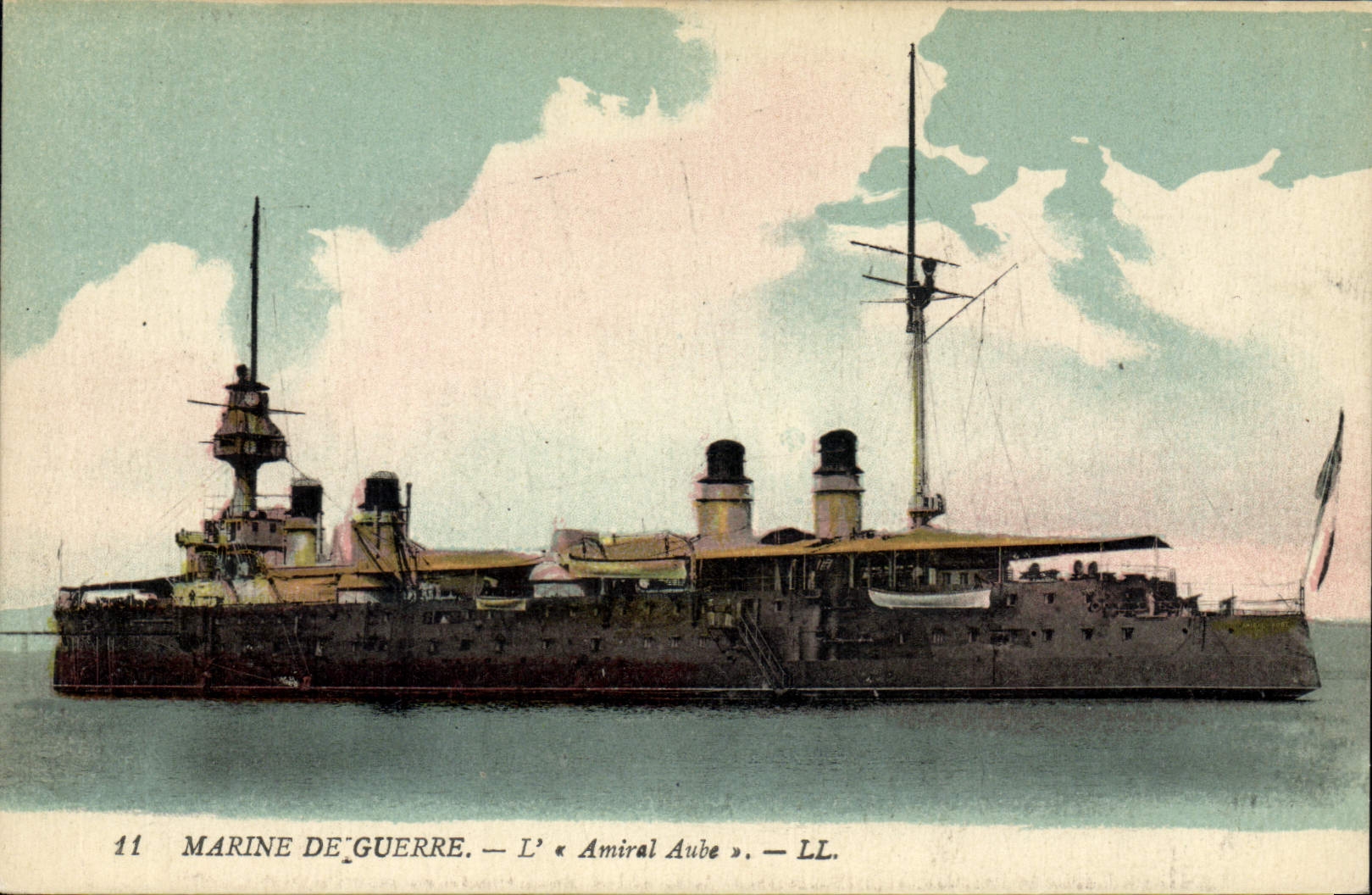 CPA Bateau de Guerre L'Amiral Aube 