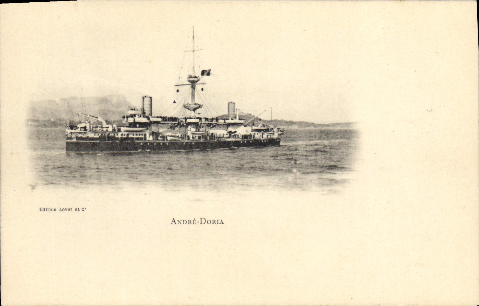 Vintage Postcard Warship Andre Doria