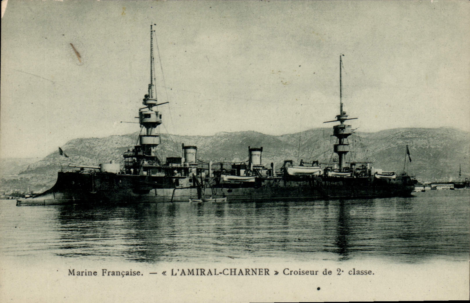 Vintage Postcard Warship the Admiral Charnier Cruiser of 2nd class