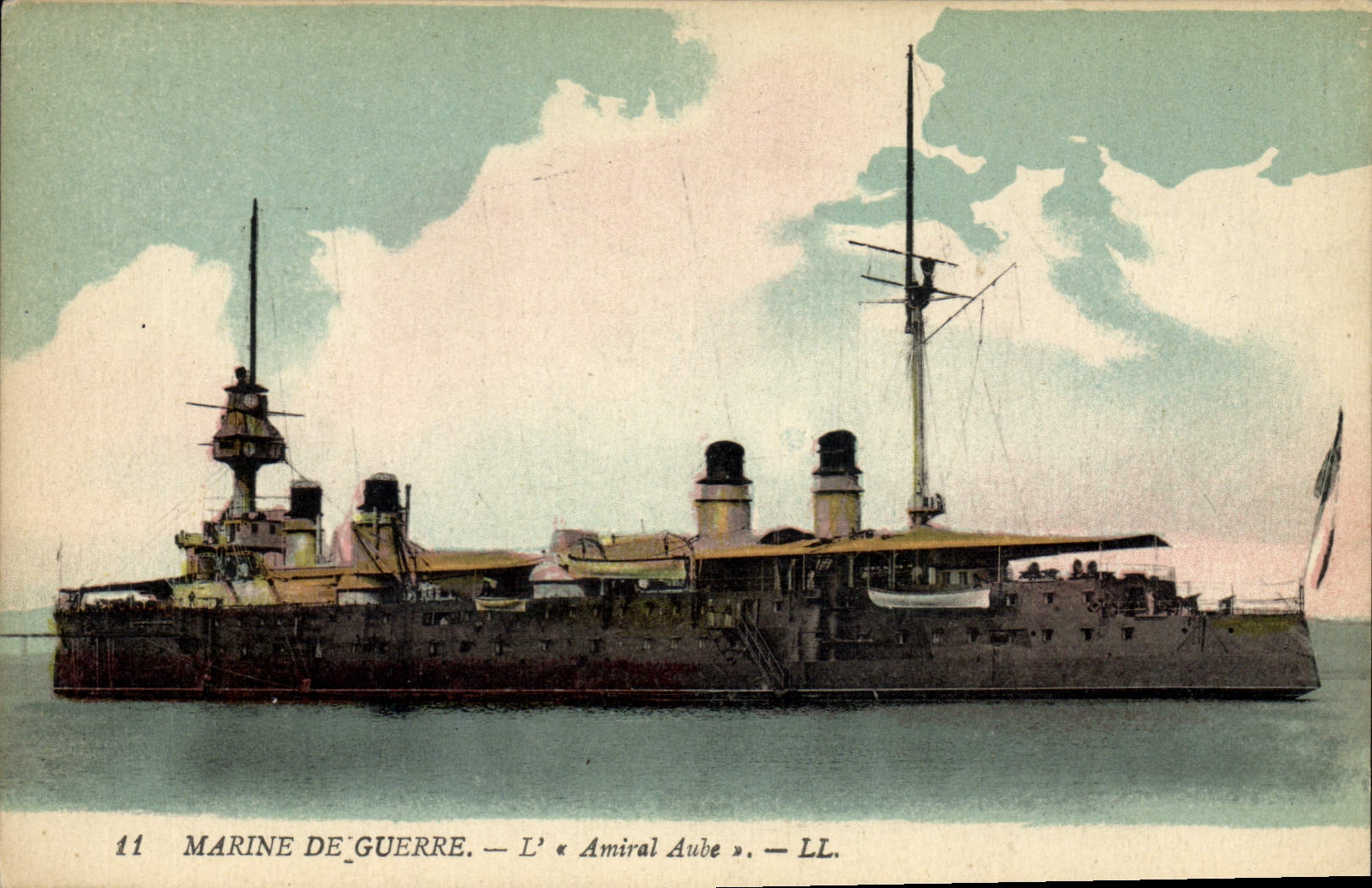 CPA Bateau de Guerre L'Amiral Aube