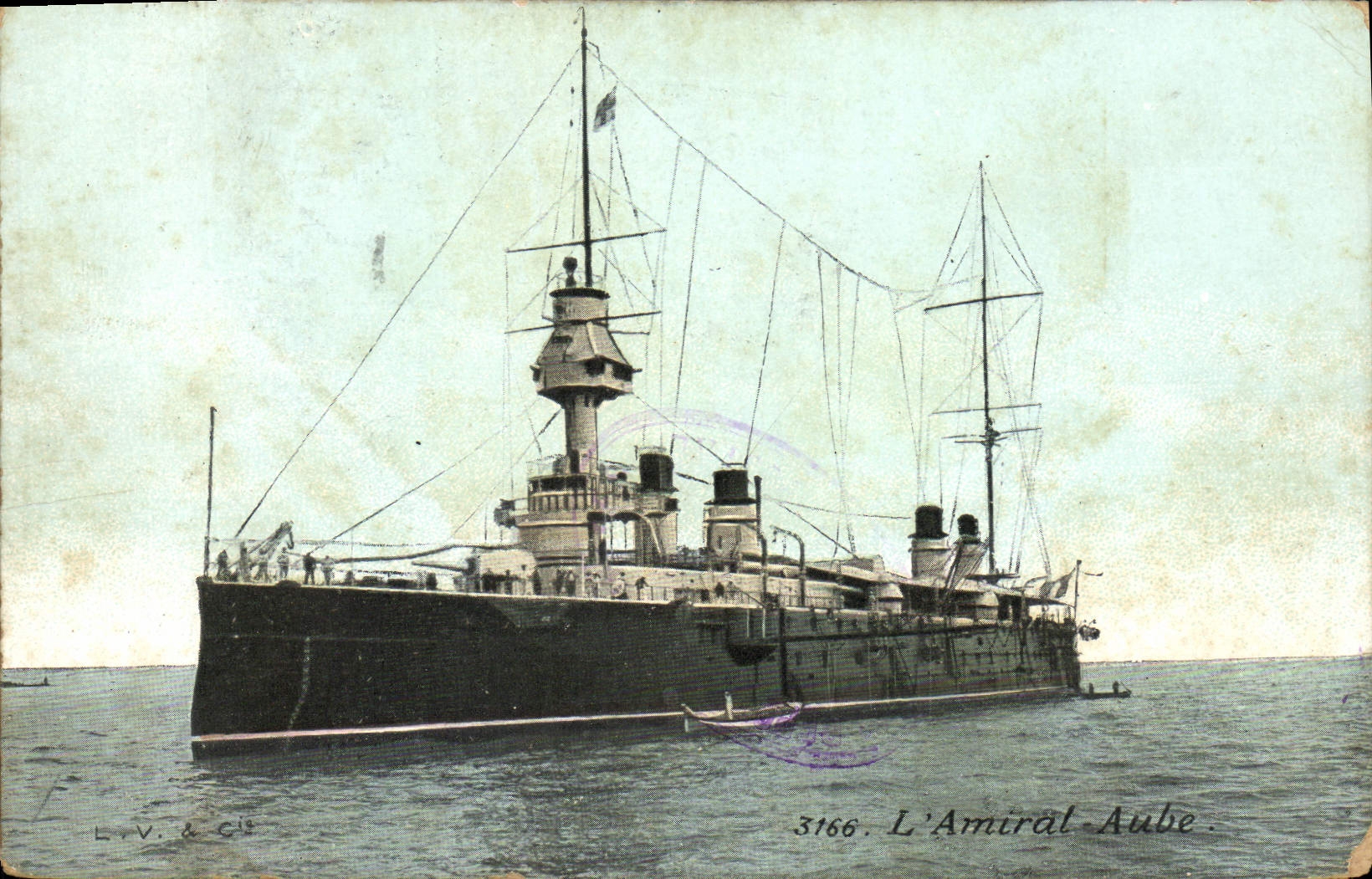 CPA Bateau de Guerre L'Amiral Aube