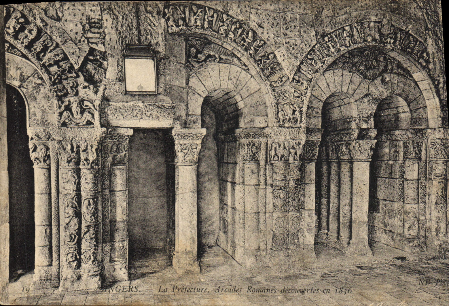 Vintage Postcard Prefecture Romance Arcades Angers