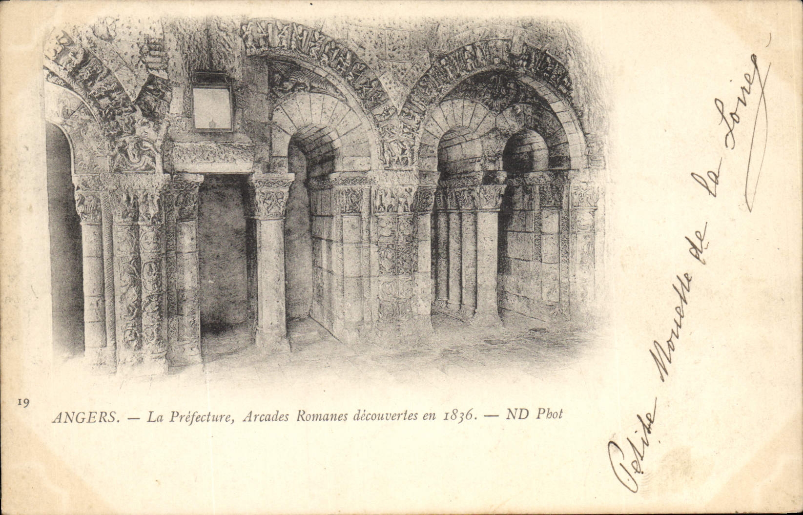 Vintage Postcard Prefecture Romance Arcades discovered in 1836 Angers