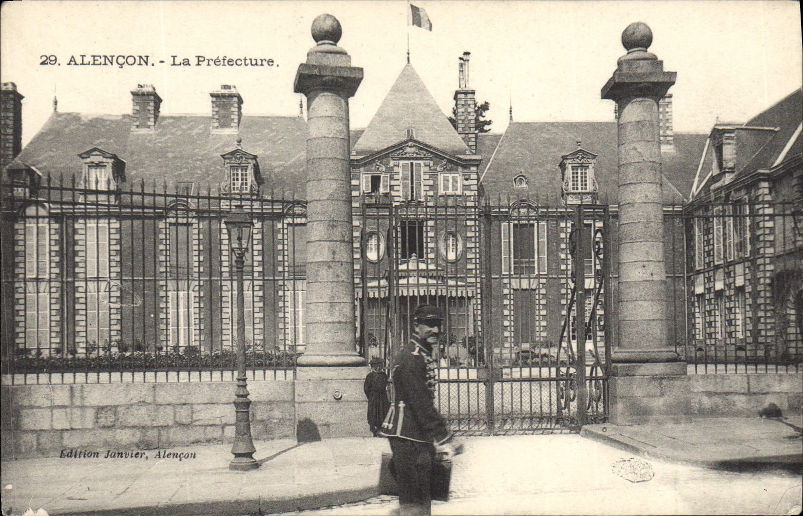 Vintage Postcard Prefecture Alencon Militaria