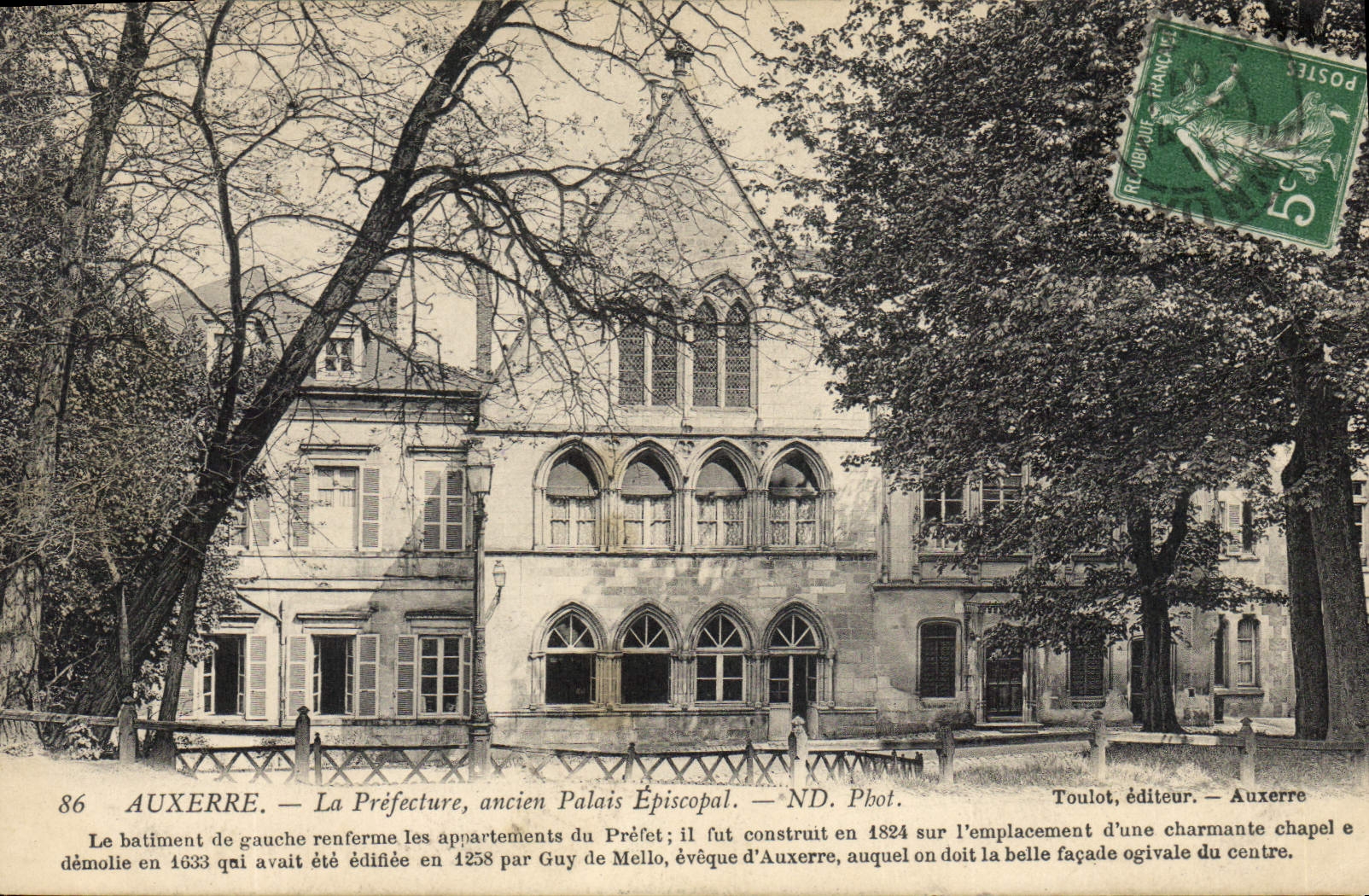 CPA Prefecture Ancien Palais Episcopal Auxerre
