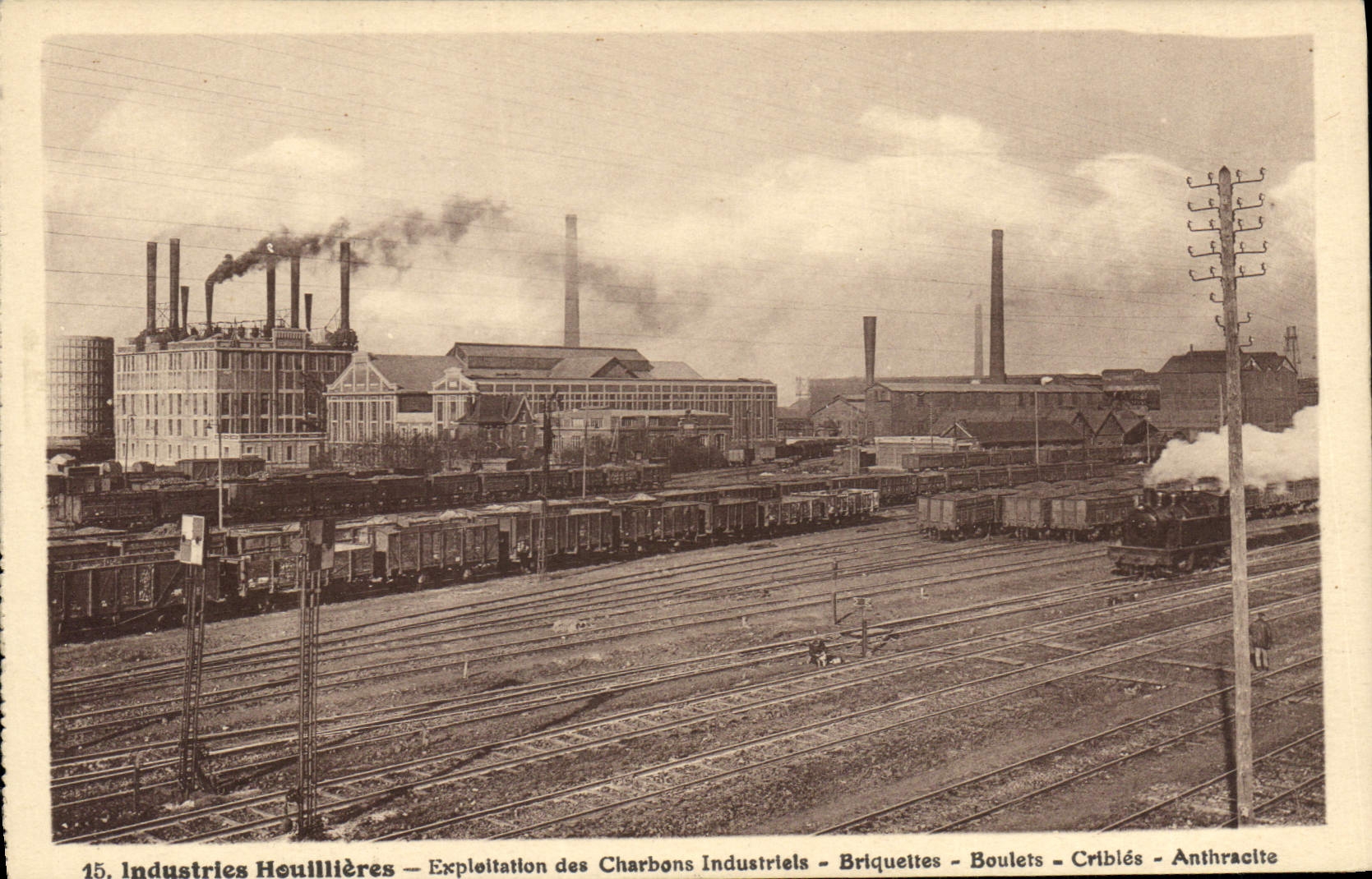 Vintage Postcard Mines Mines Industries houillieres industrial Coal mining Briquettes Balls Screens Anthracite