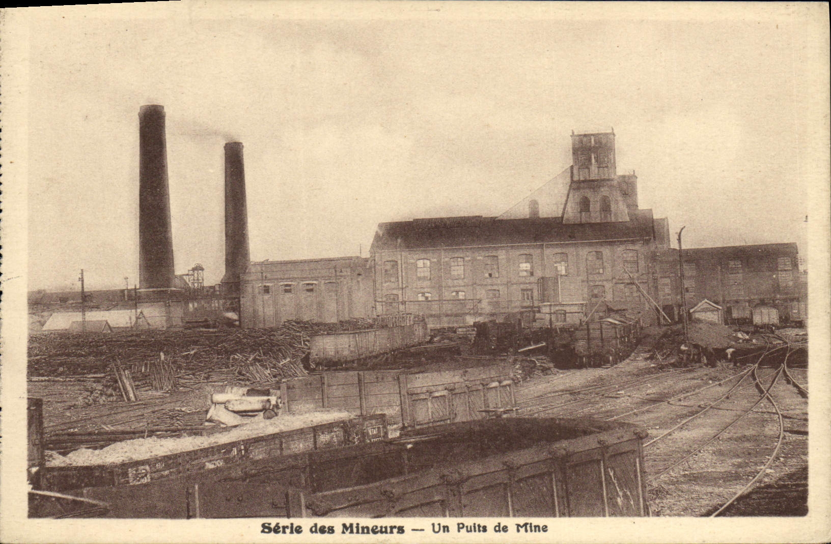 Vintage Postcard Mines Mines Minors a mine shaft