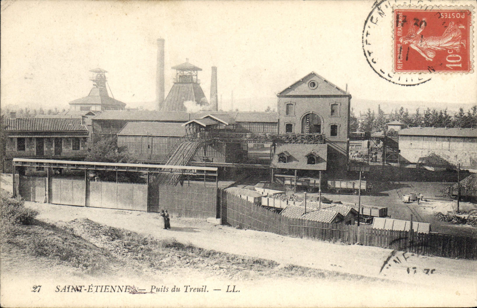CPA Mine Mines Saint Etienne Puits du Treuil