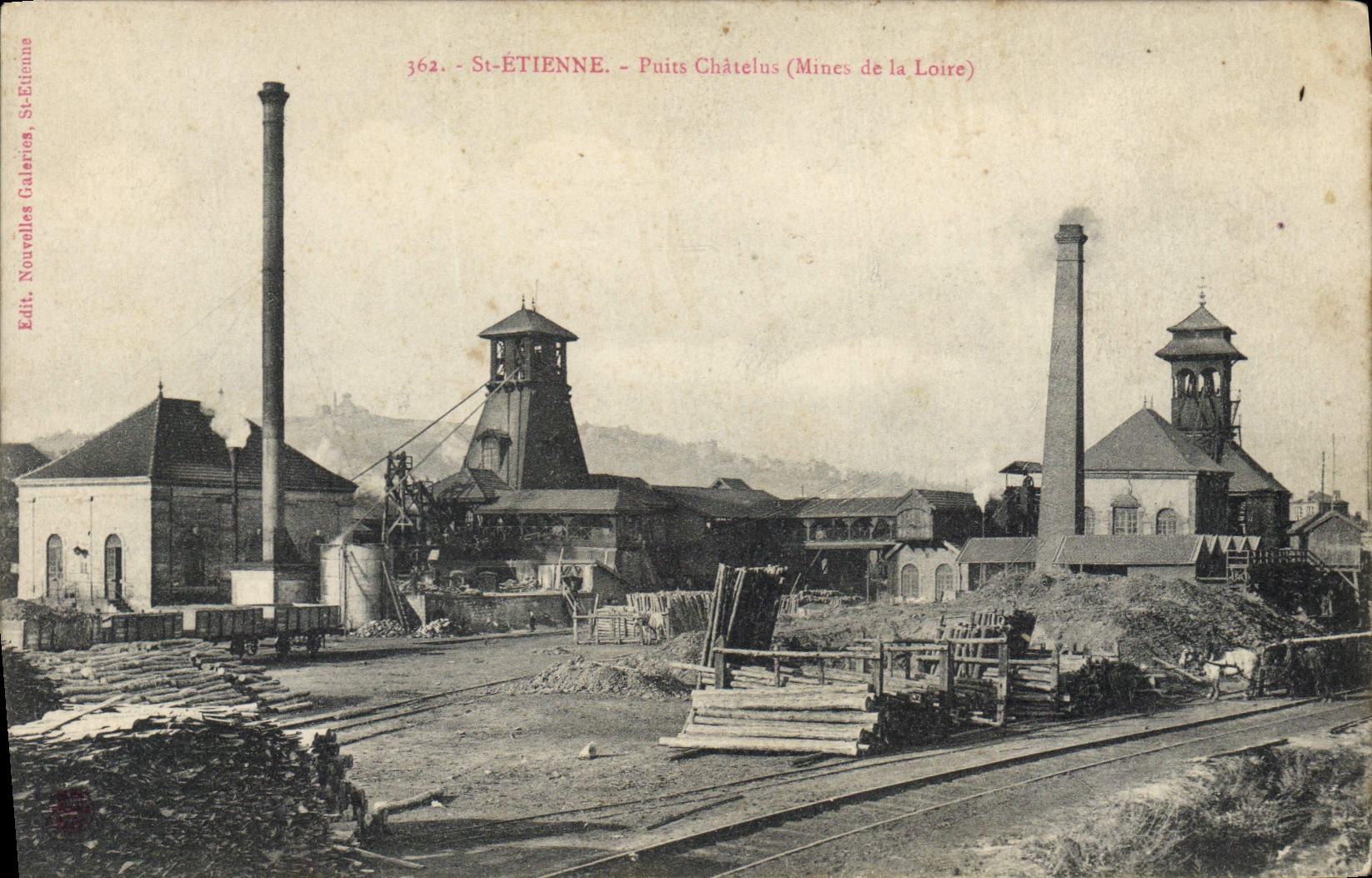 Postal Mina Minas San Etienne Pozo Chatelus Minas del Loira