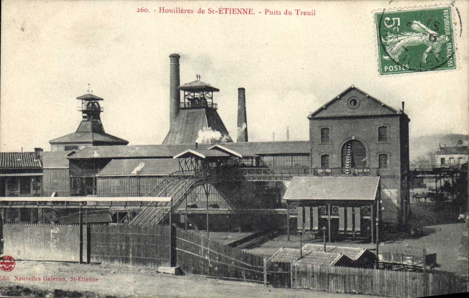 CPA Mine Mines Houilleres de St Etienne Puits du Treuil