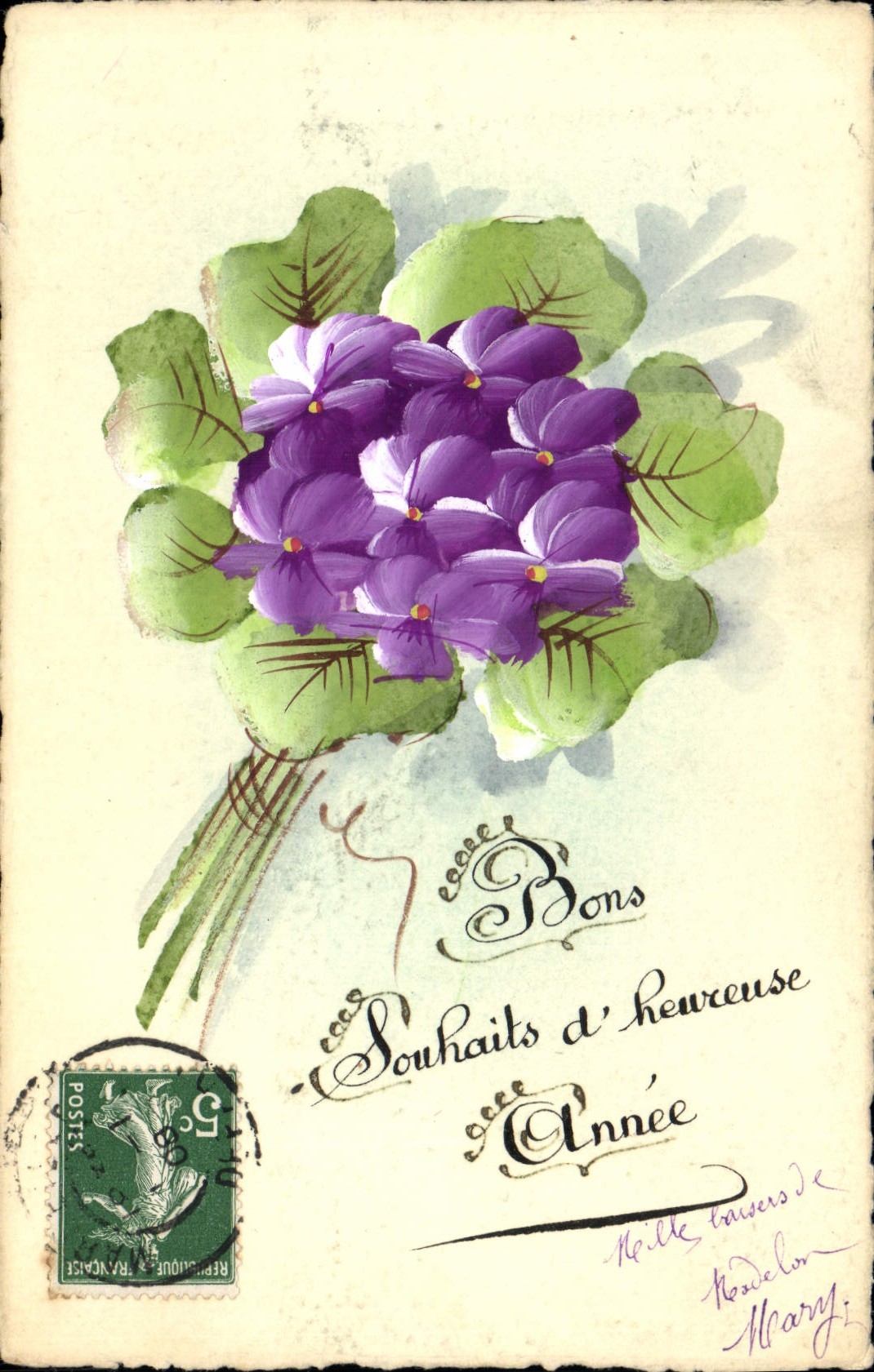 CPA Fantaisie (dessin a la main) Fleurs