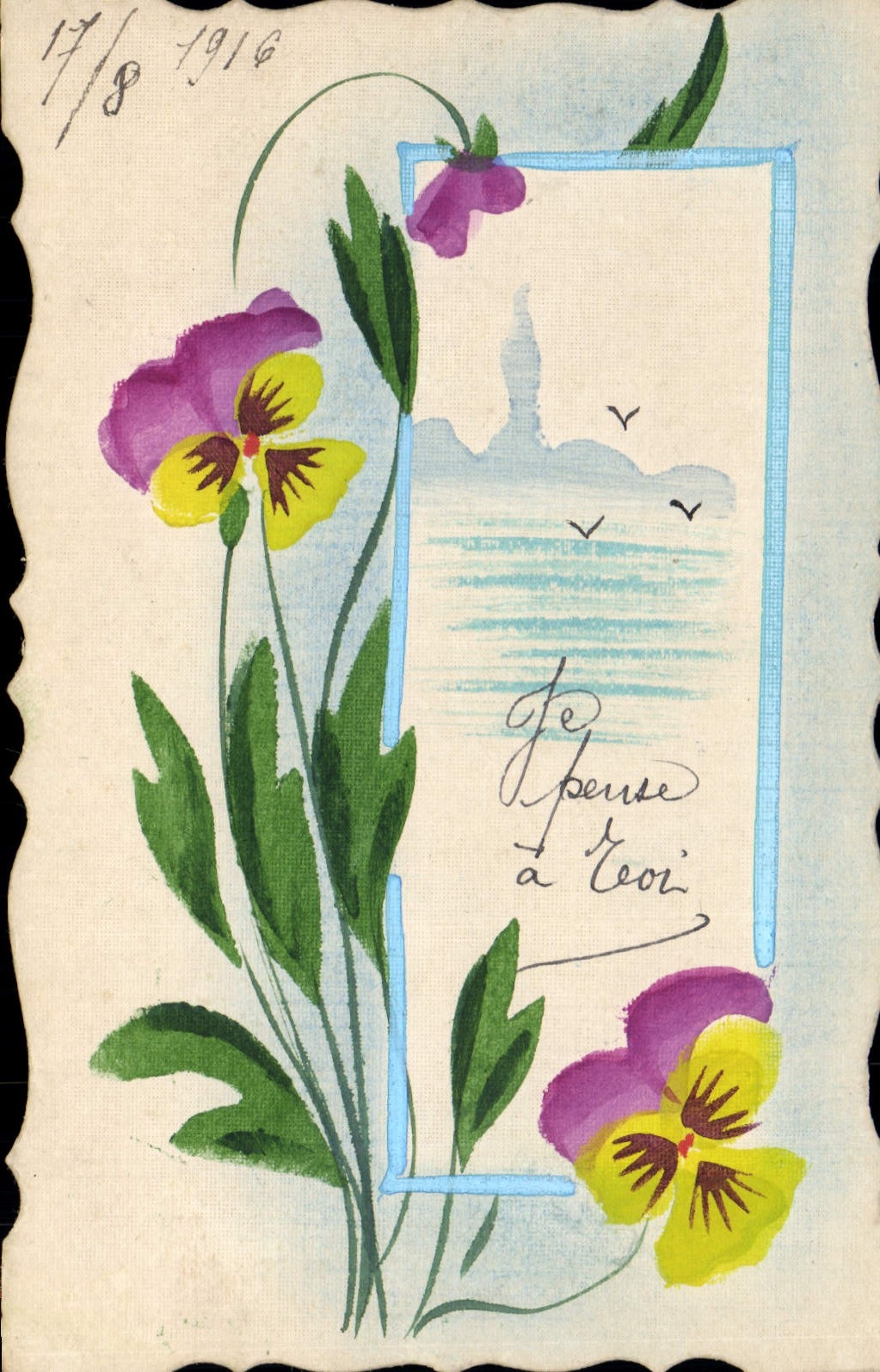 CPA Fantaisie (dessin a la main) Fleurs 