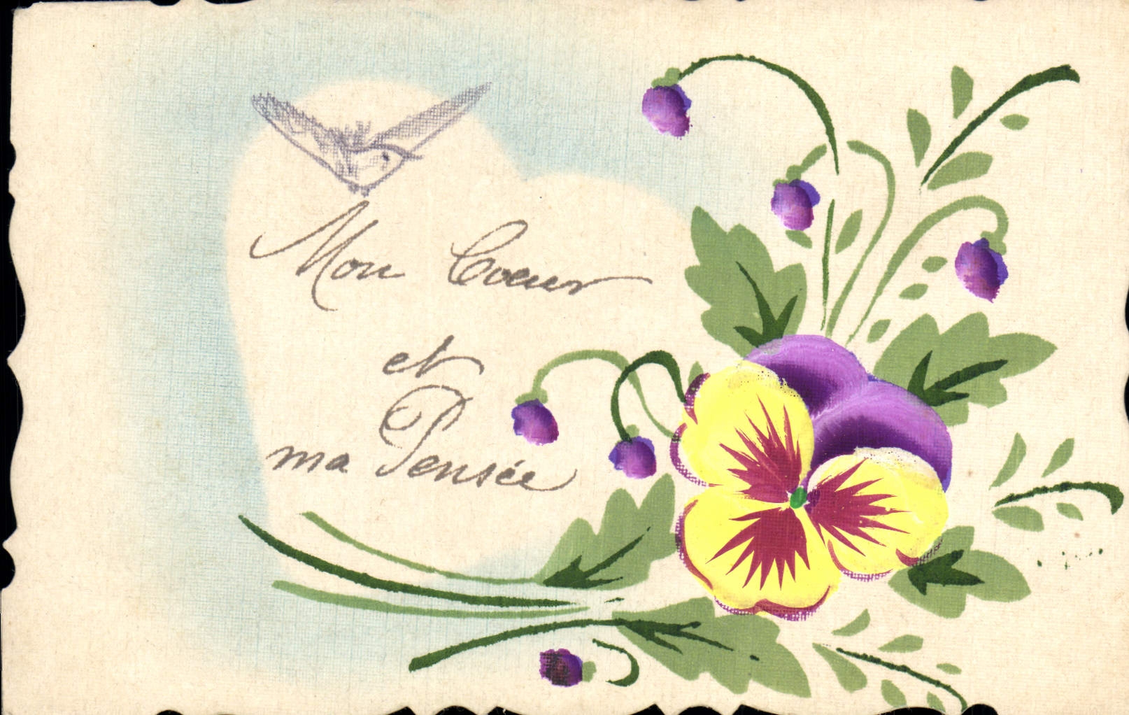 CPA Fantaisie (dessin a la main) Fleurs 