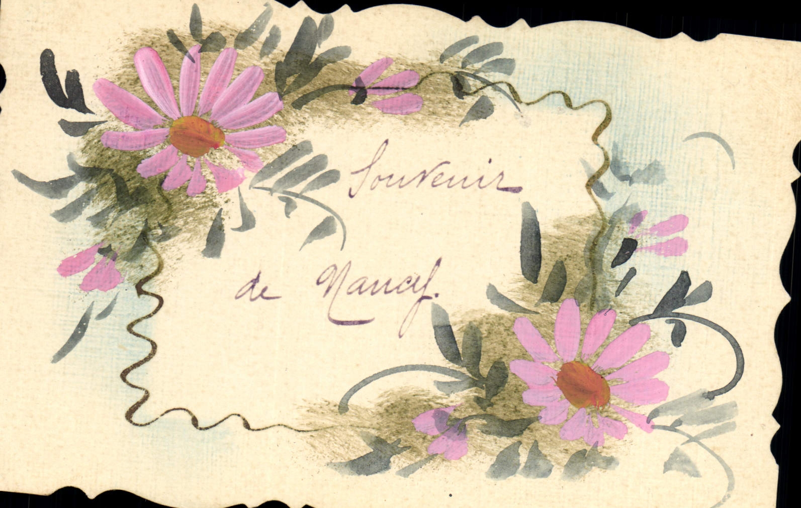 CPA Fantaisie (dessin a la main) Fleurs