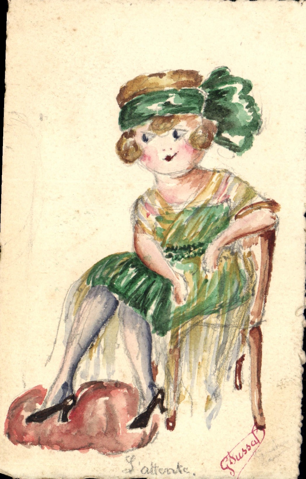 CPA Fantaisie (dessin a la main) Enfant