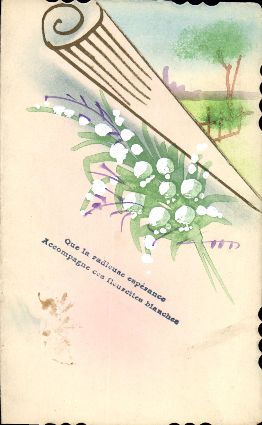 CPA Fantaisie (dessin a la main) Fleurs 