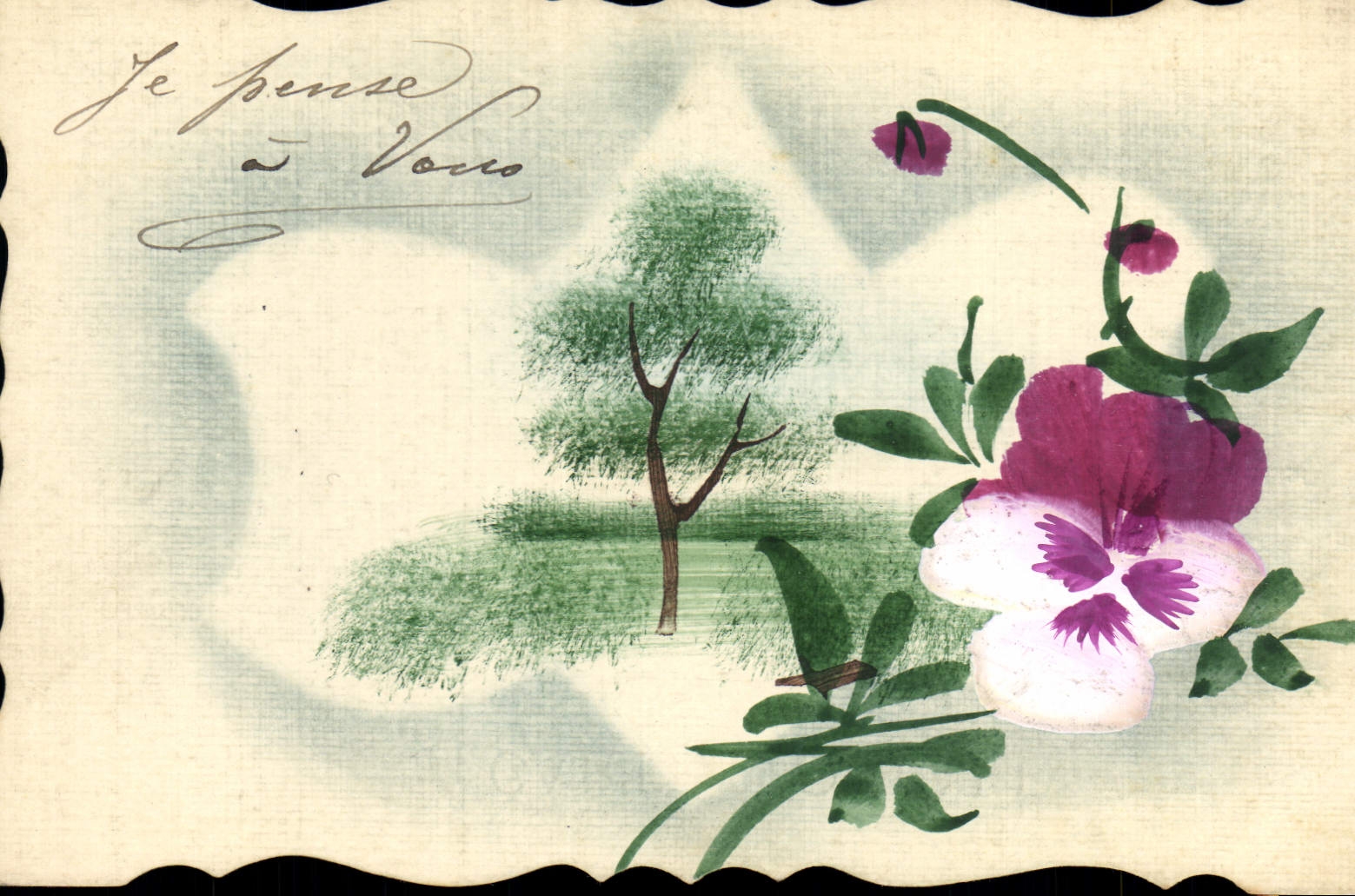 CPA Fantaisie (dessin a la main) Fleurs 