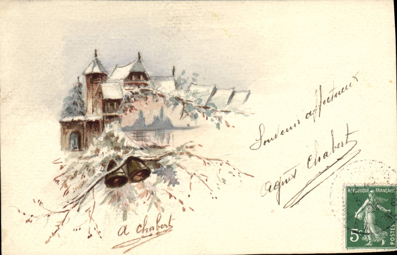 CPA Fantaisie (dessin a la main) Maisons Cloches 