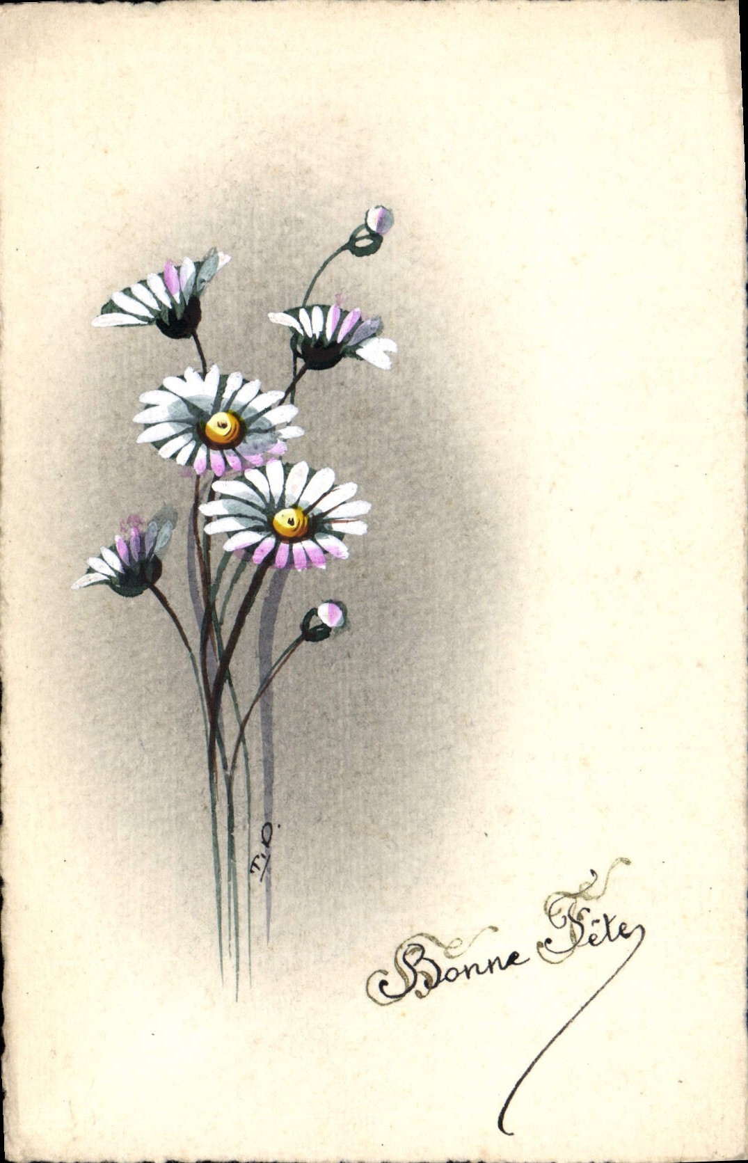 CPA Fantaisie (dessin a la main) Fleurs 