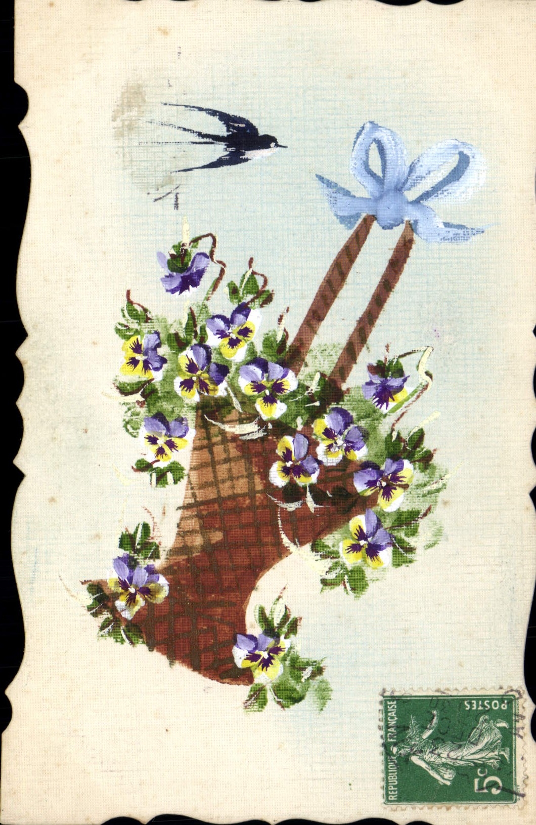 CPA Fantaisie (dessin a la main) Fleurs 