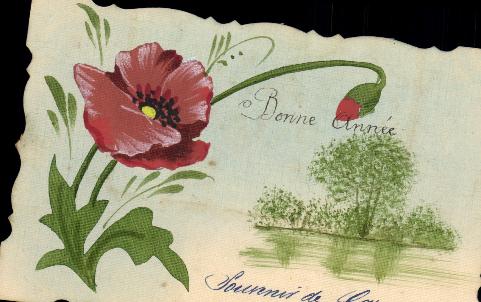 CPA Fantaisie (dessin a la main) Fleurs 