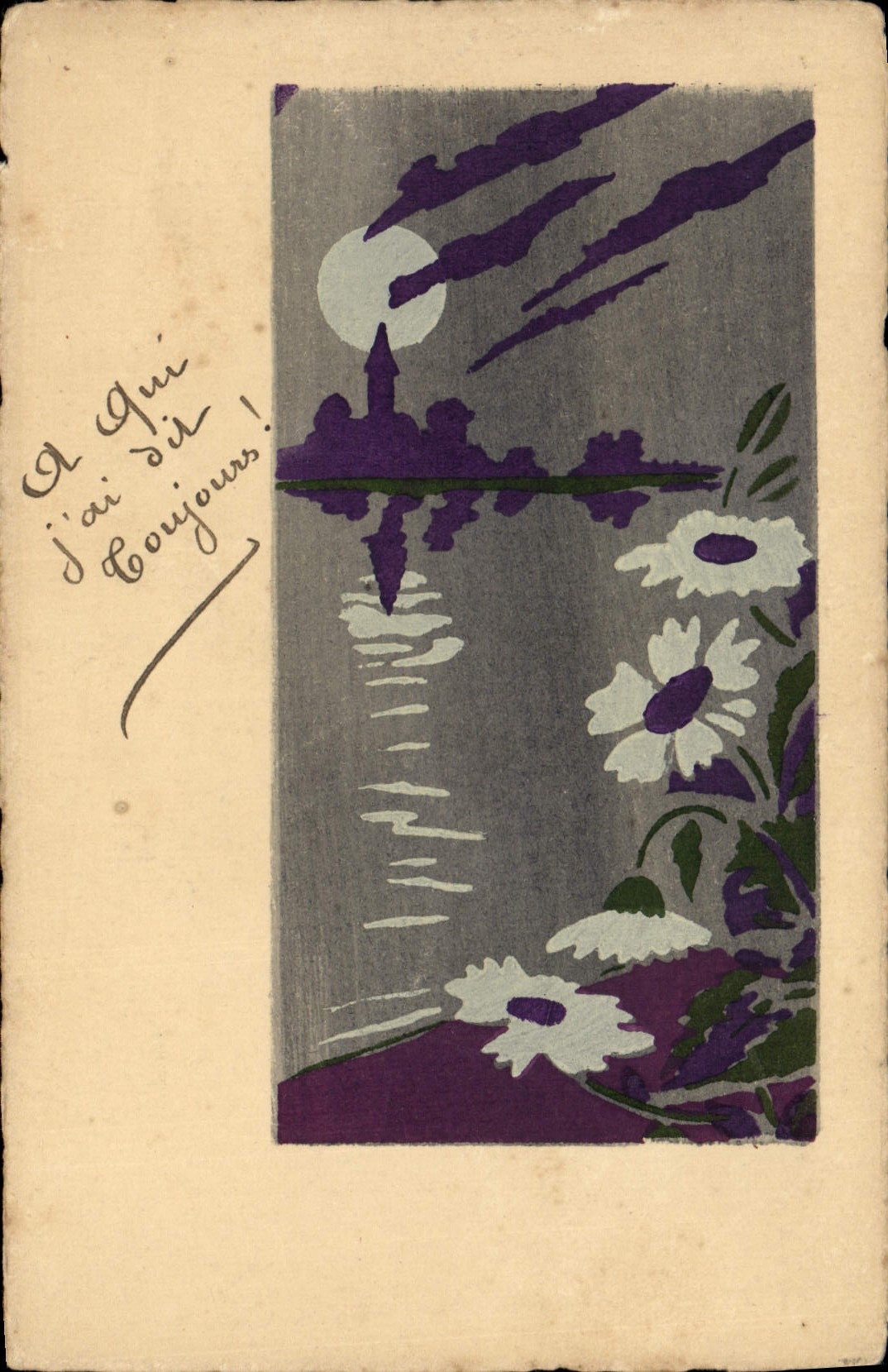 CPA Fantaisie (dessin a la main) Fleurs 