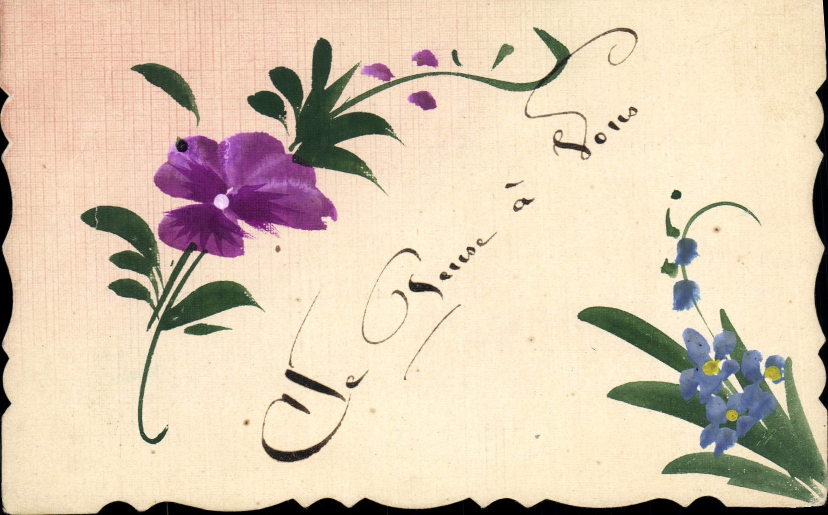 CPA Fantaisie (dessin a la main) Fleurs 