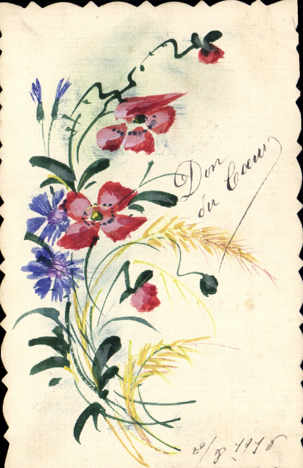 CPA Fantaisie (dessin a la main) Fleurs 