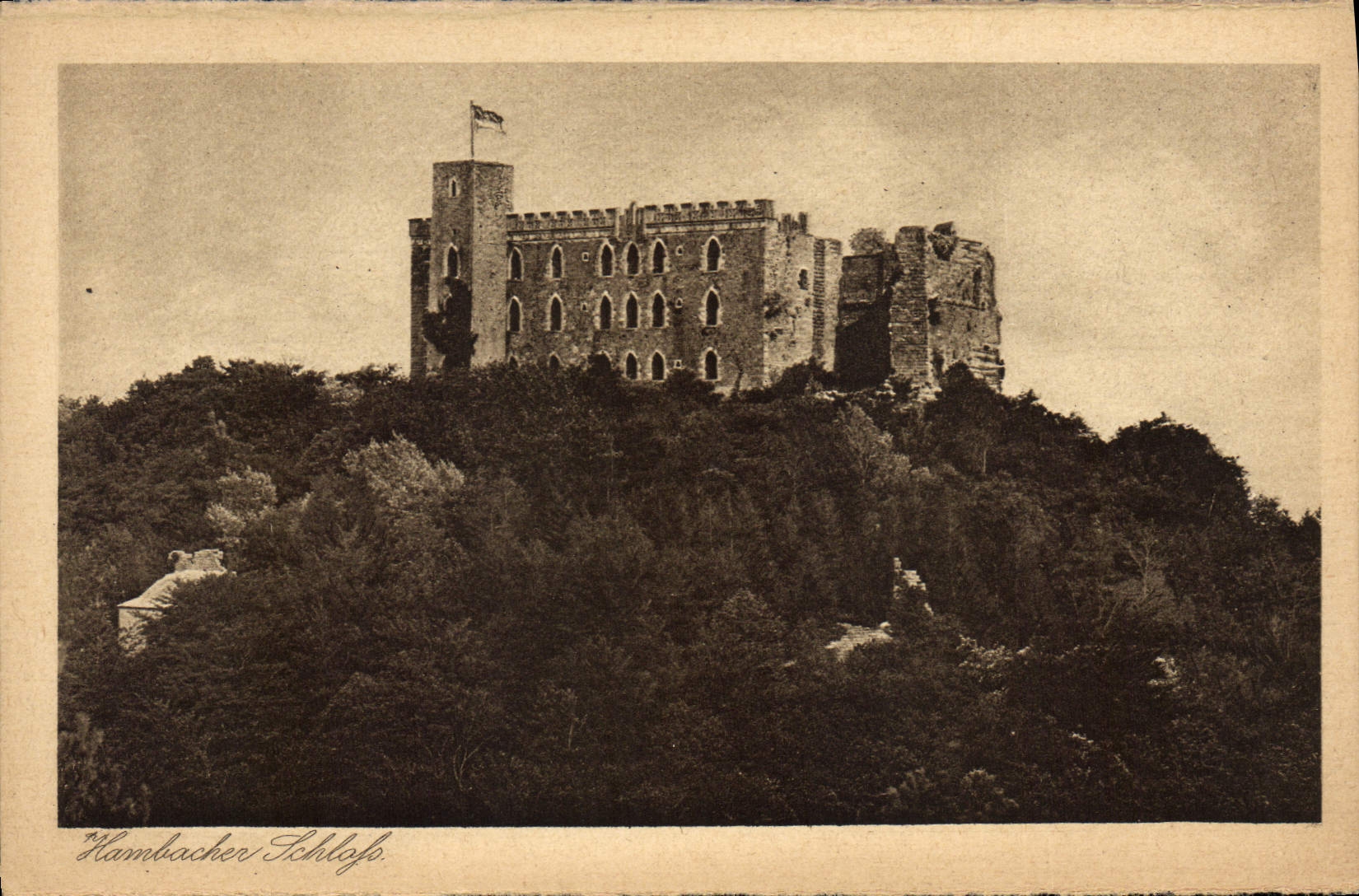 Vintage Postcard Castle Hambacher Schloss