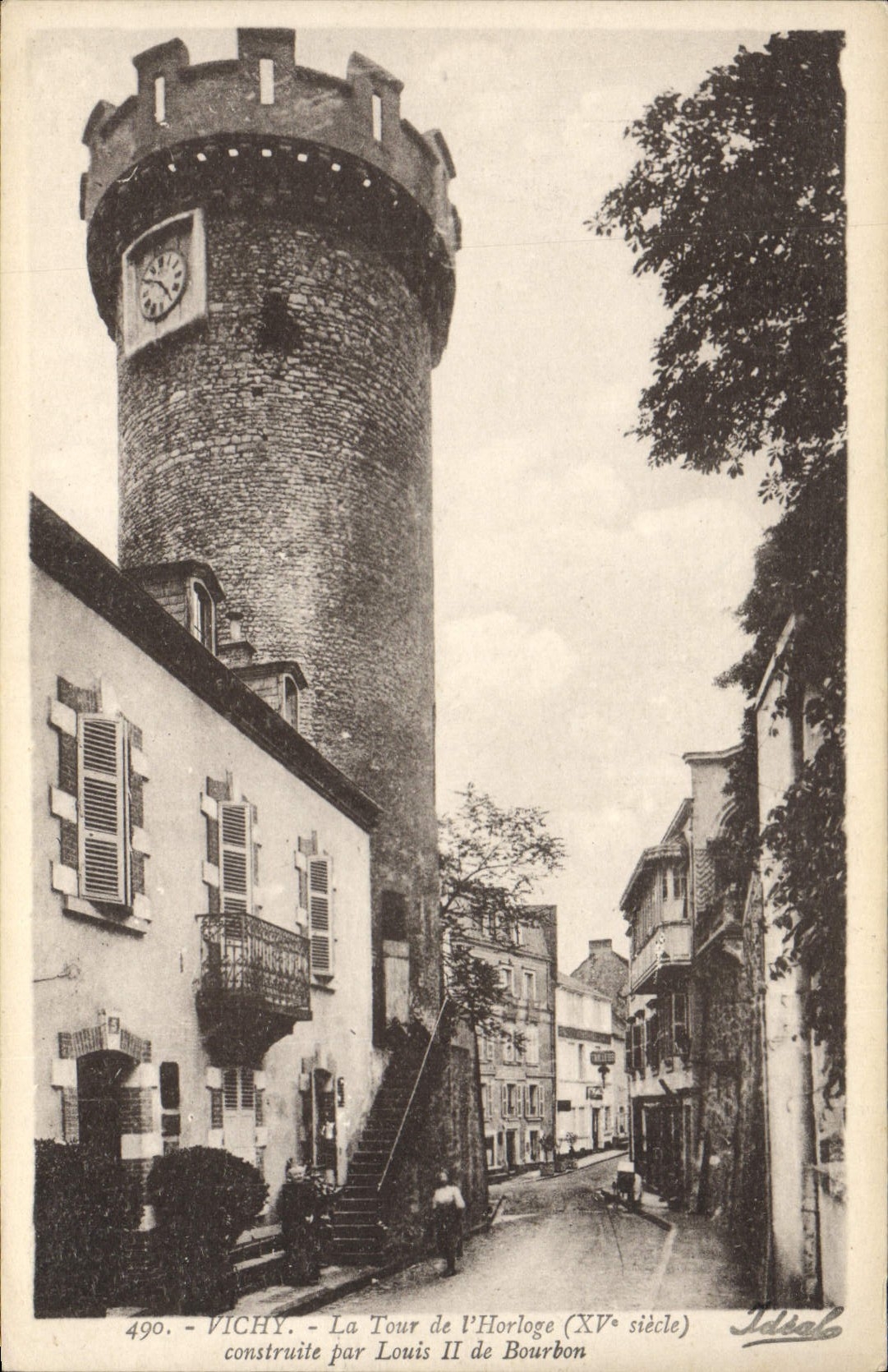 Vintage Postcard Vichy Castle the Tower of the Clock