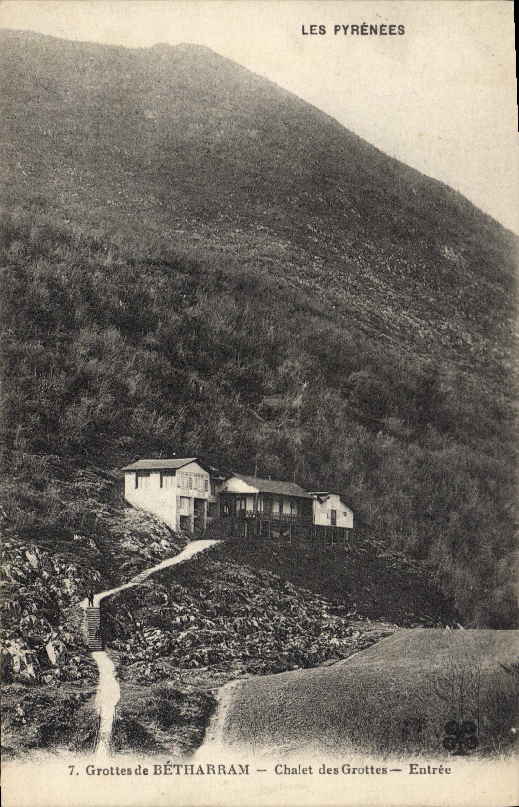 Vintage Postcard Cave Caves of Betharram Country cottage of the caves Entered