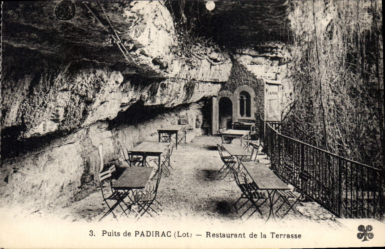 Vintage Postcard Cave Caves Well of Padirac Restoring of the terrace