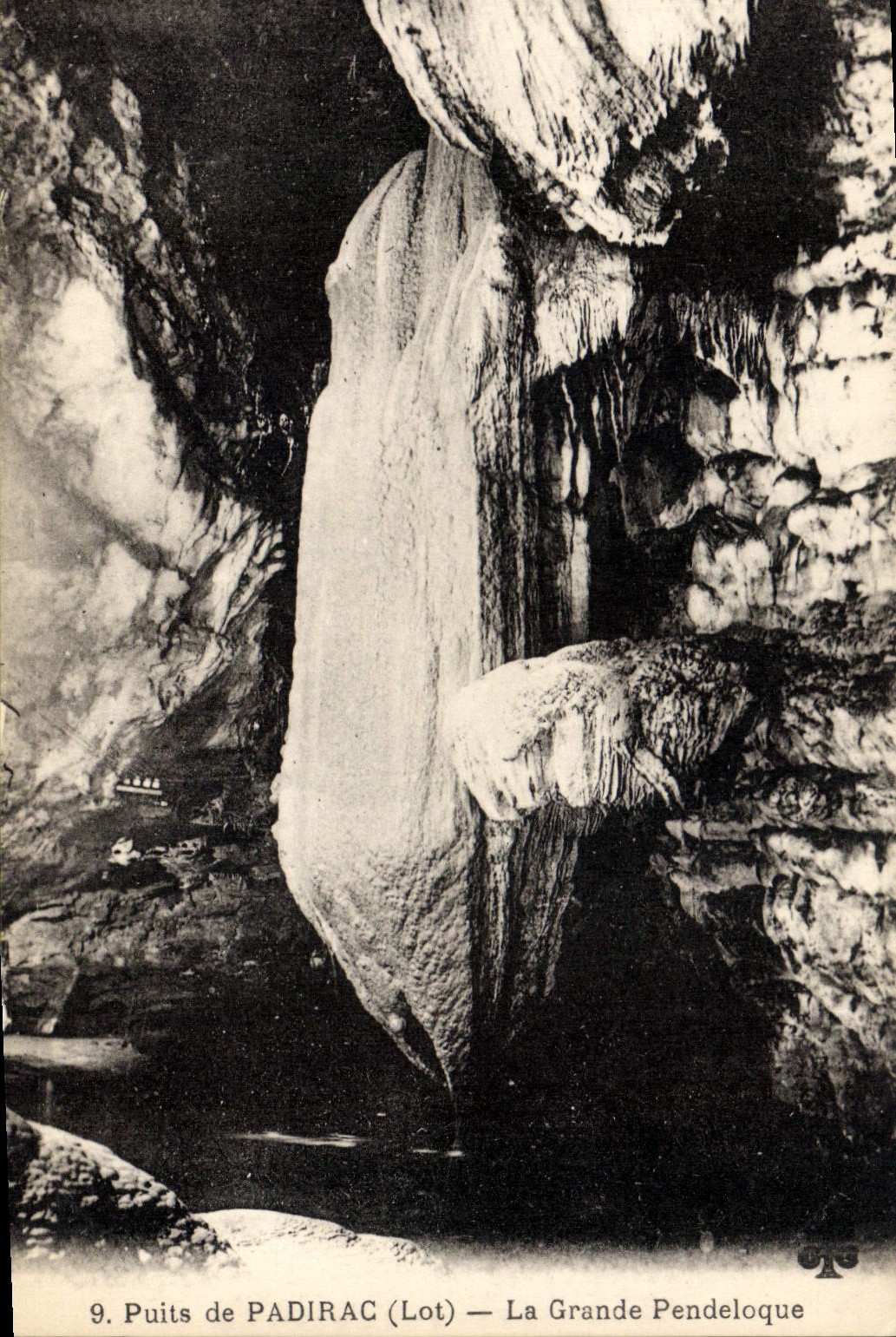 Vintage Postcard Cave Caves Well of Padirac the Large pendant