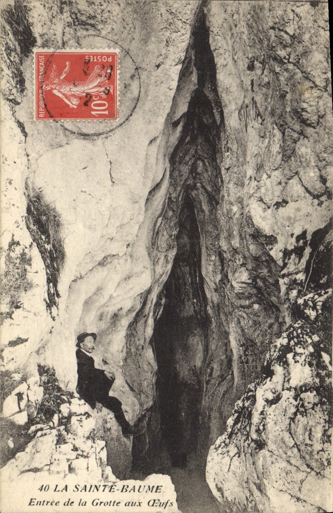 CPA Grotte Grottes La Sainte Baume Entree de la grotte aux oeufs