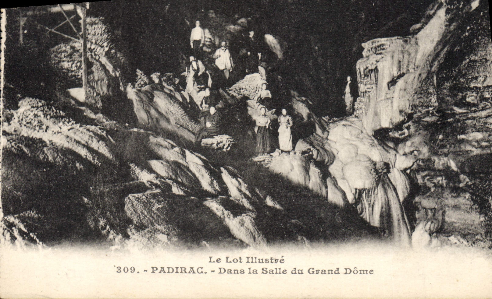 Vintage Postcard Cave Padirac Caves In the room of the large dome
