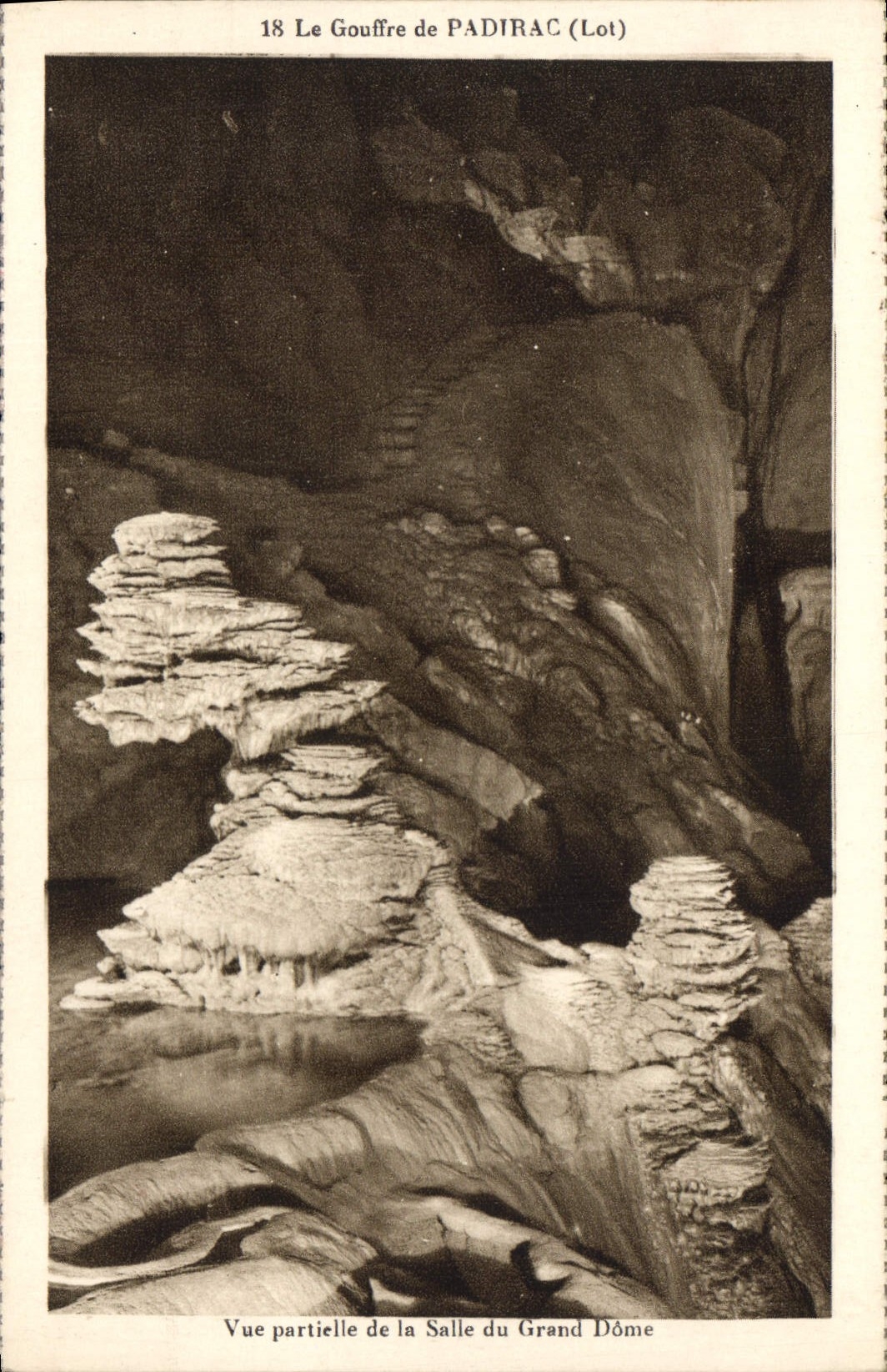 Vintage Postcard Cave Caves the pit of Padirac Seen partial of the room of the large dome