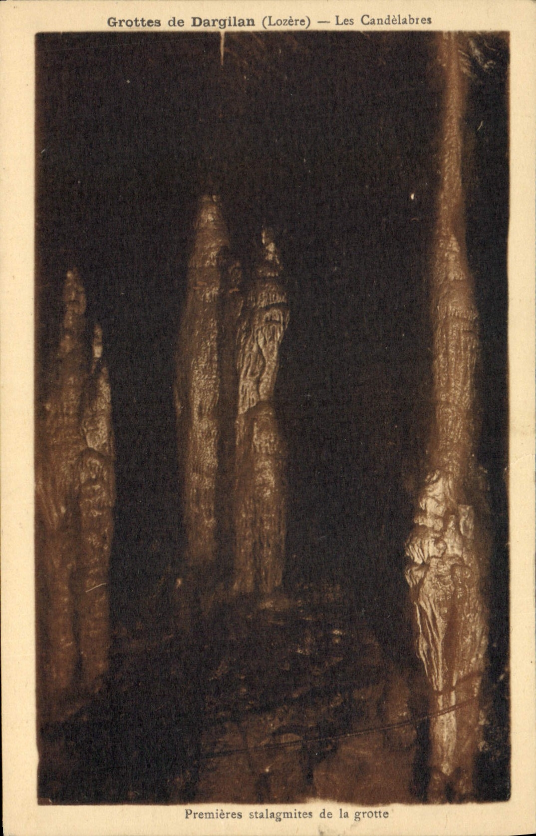 Vintage Postcard Cave Caves of Dargilan the candelabra First stalagmites of the cave