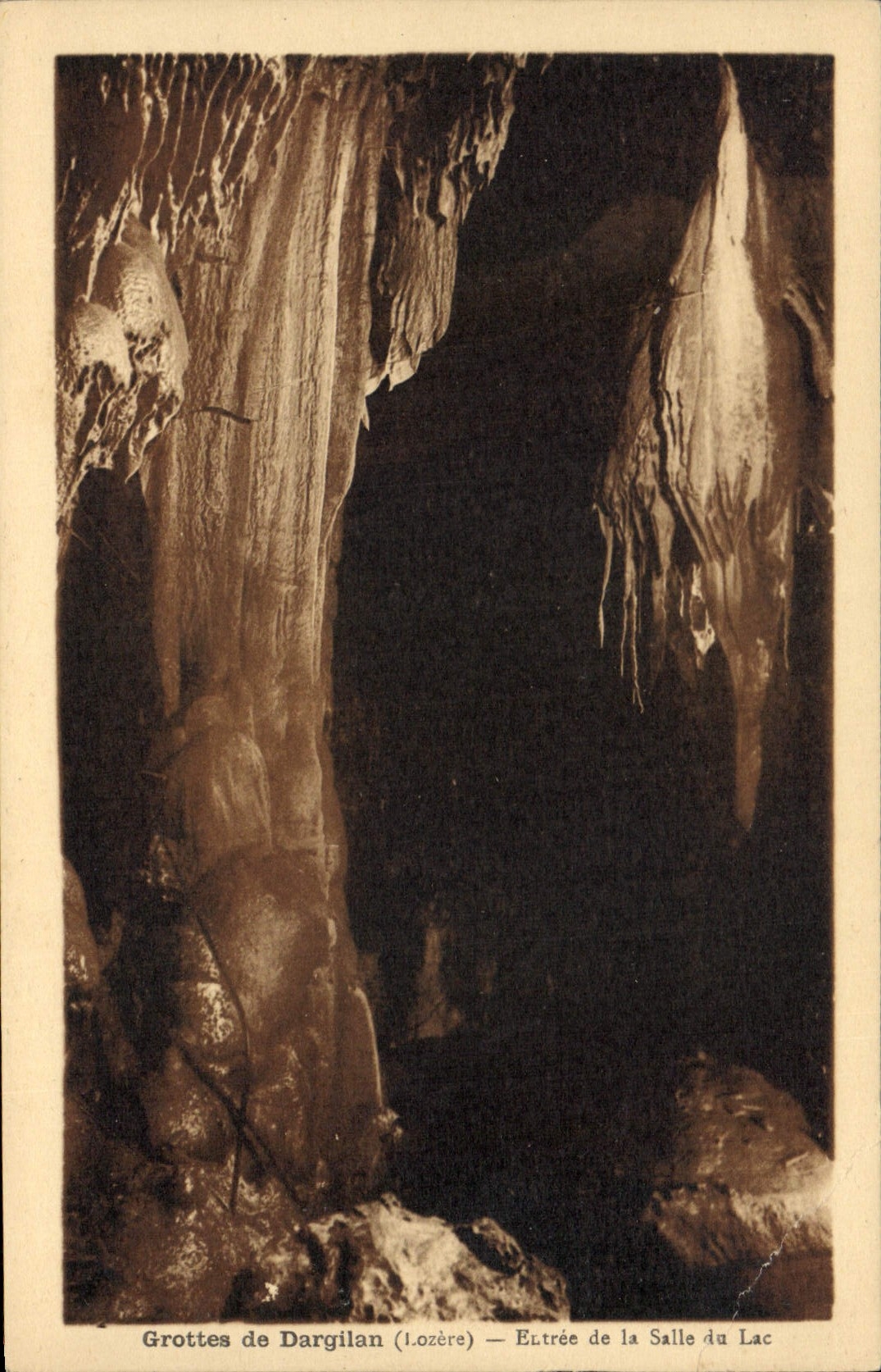 Vintage Postcard Cave Caves of Dargilan Entered of the room of the lake