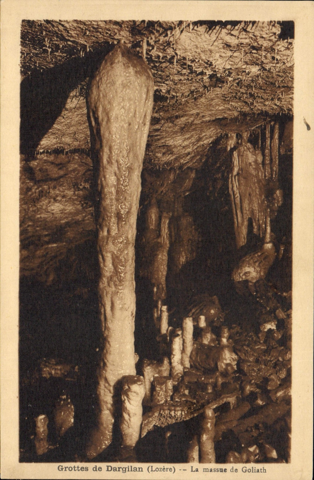 Vintage Postcard Cave Caves of Dargilan the bludgeon of Goliath