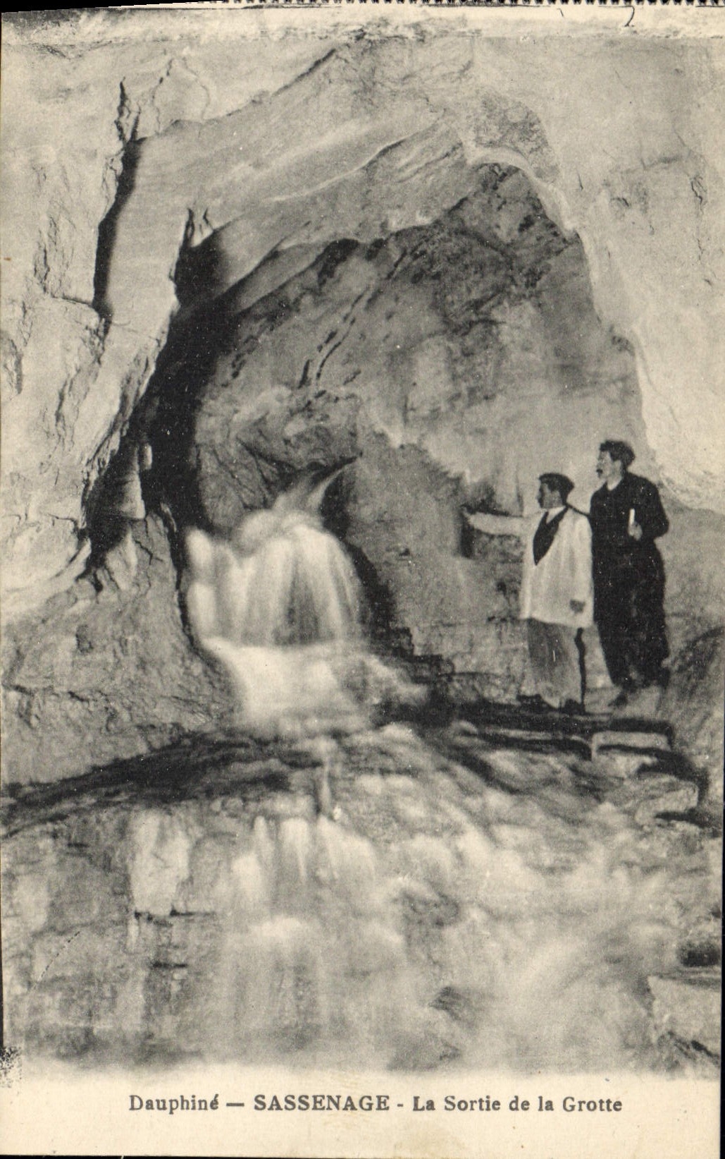 Vintage Postcard Cave Sassenage Caves the exit of the cave