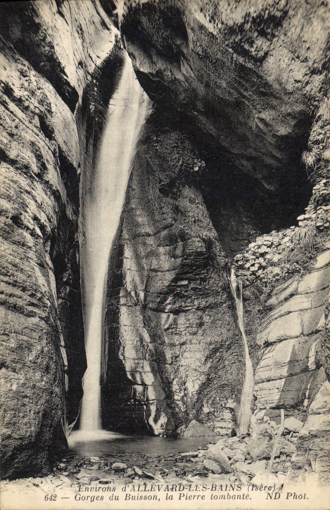 Vintage Postcard Grotte Caves Surroundings of Allevard the Baths Throats of the Bush hones it falling