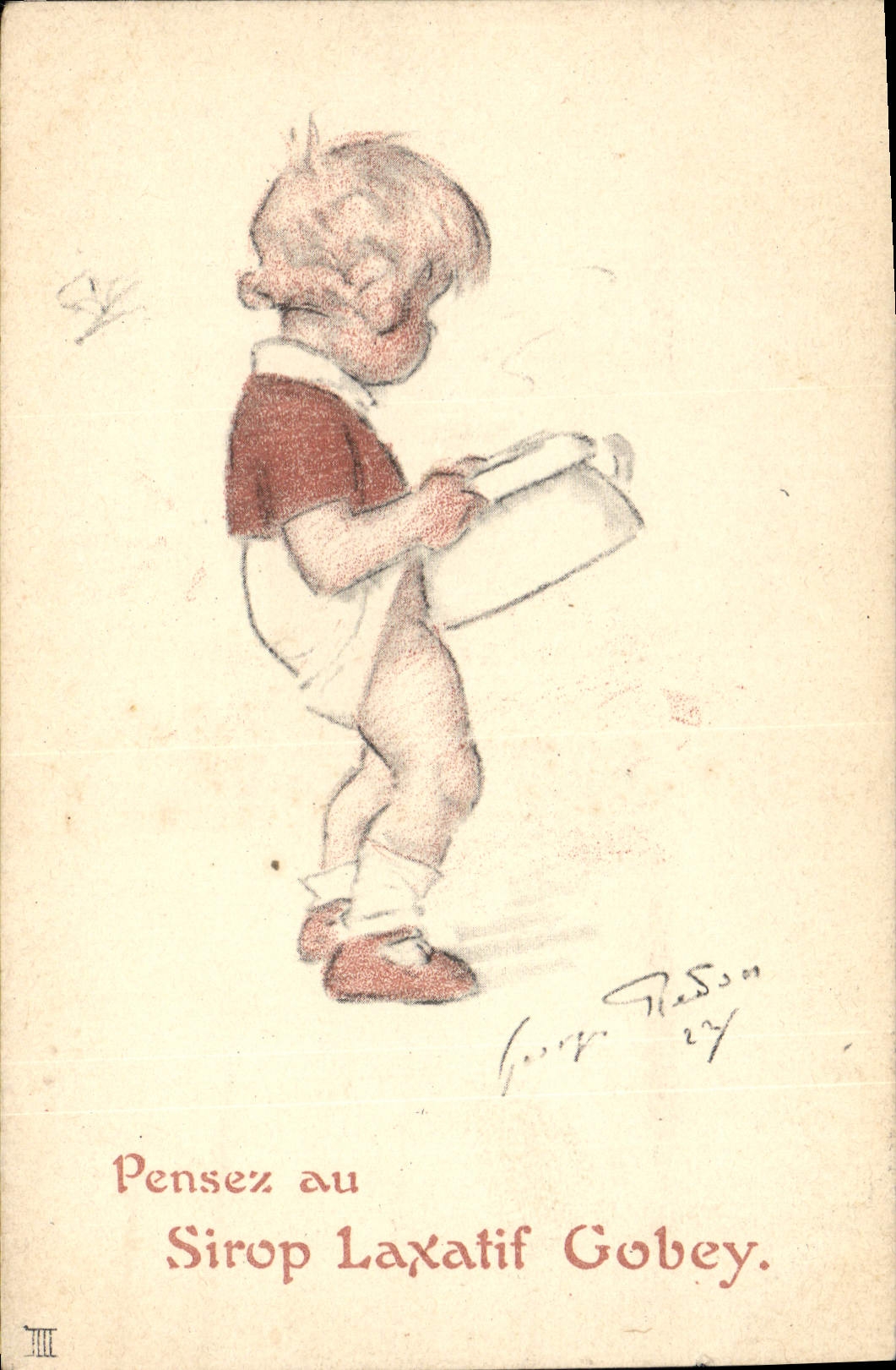 CPA Fantaisie Enfant Pot Publicite Sirop Laxatif Gobey