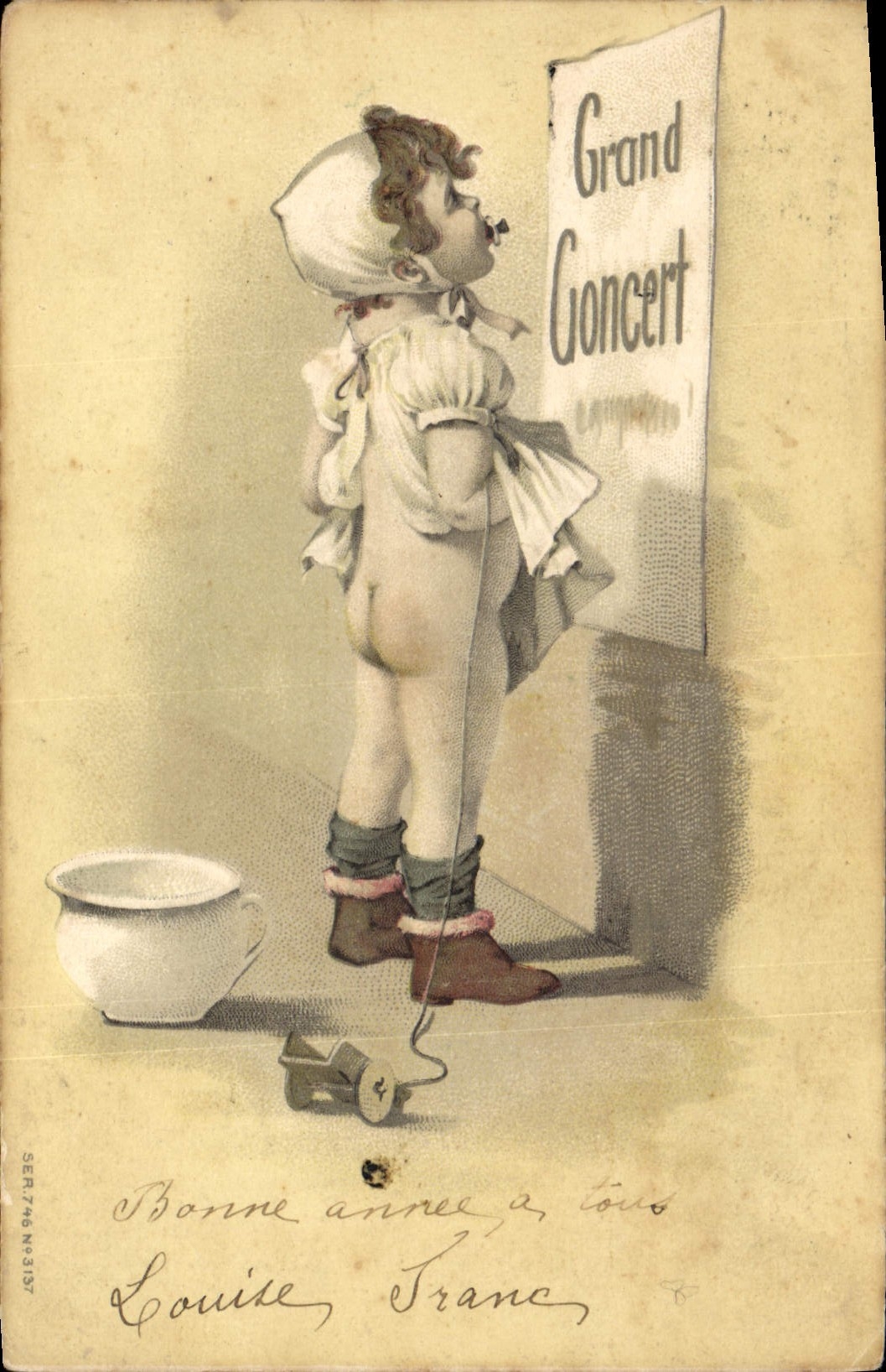 CPA Fantaisie Enfant Pot Grand concert