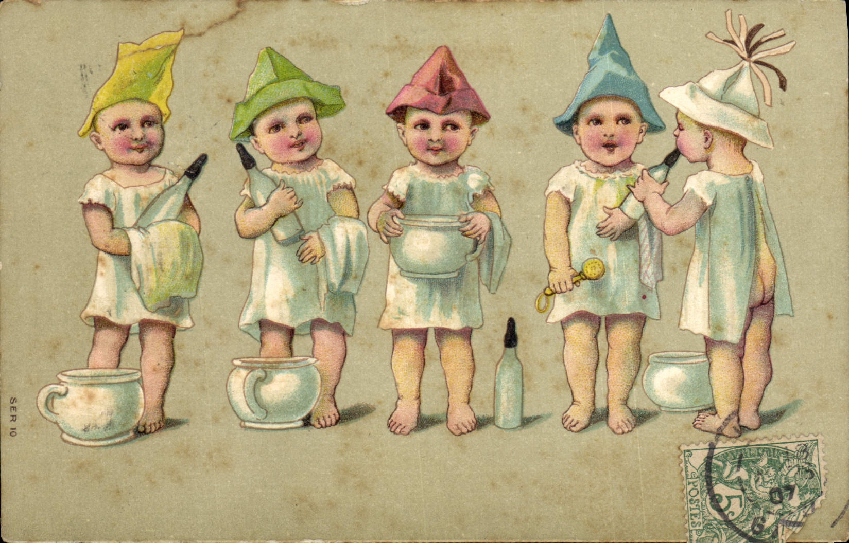 CPA Fantaisie Enfant Pot 